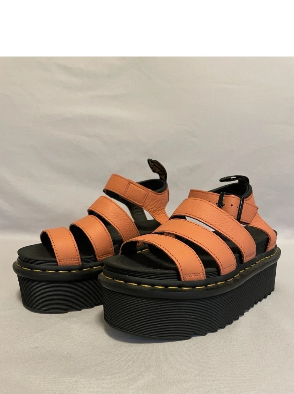 Dr. Martens Blair Quad Peach/ Orange Platform Strappy Sandal - Picture 2 of 13